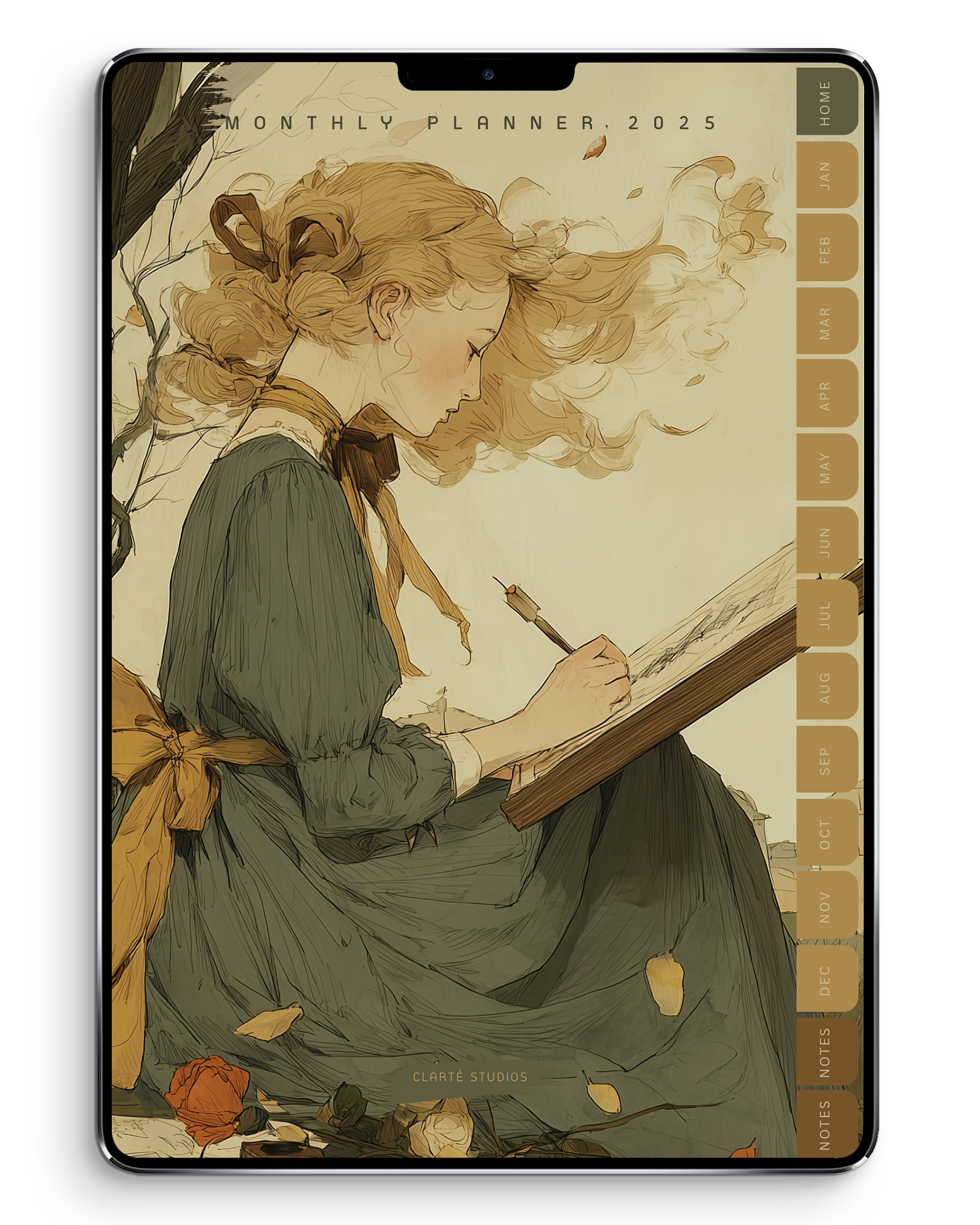 Autumn Letters Goodnotes Digital Monthly Planner for 2025