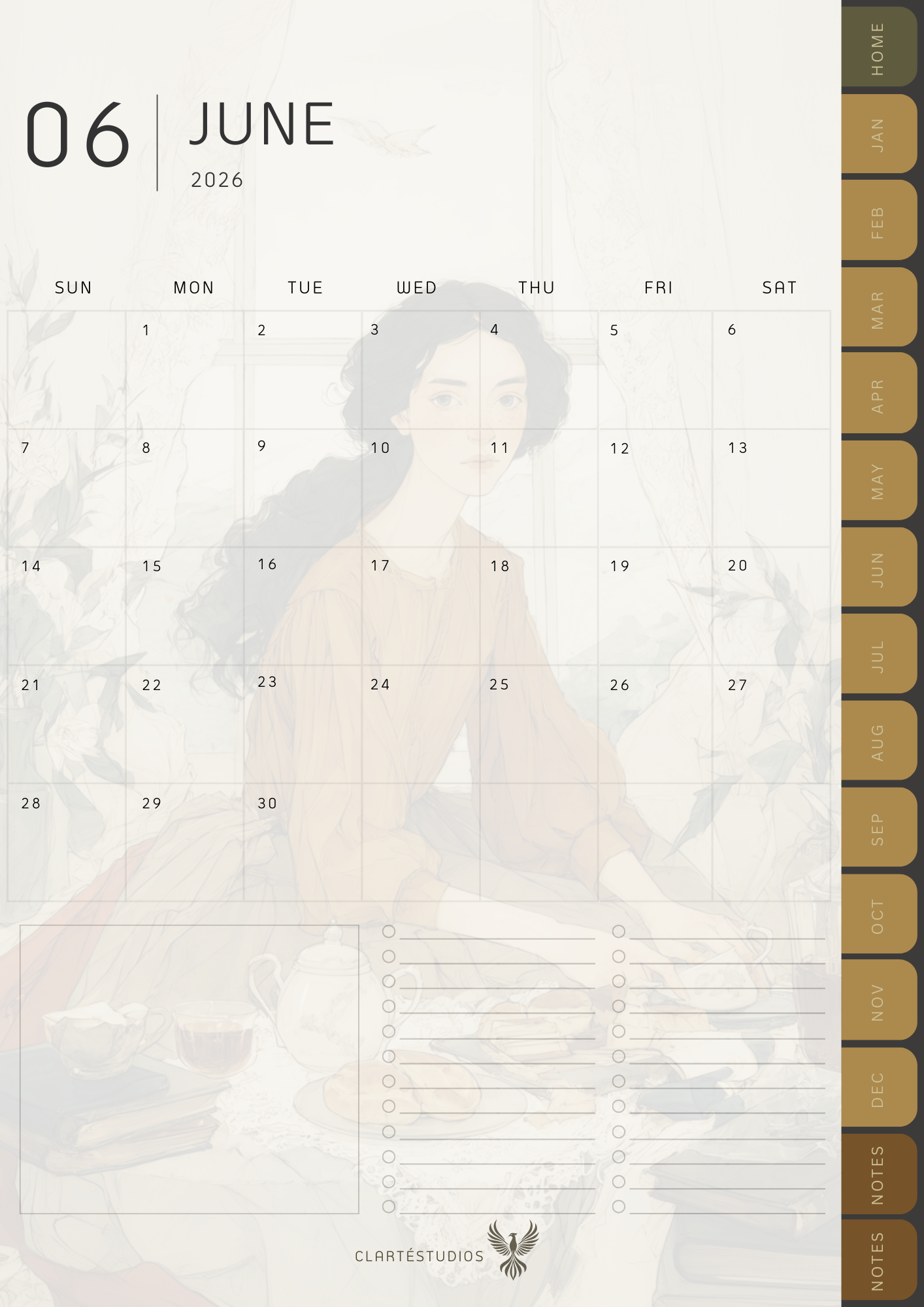 Us Digital Monthly Planner for 2026